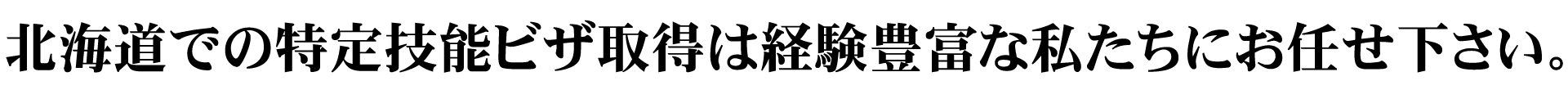 北海道での特定技能ビザ取得は経験豊富な私たちにお任せください